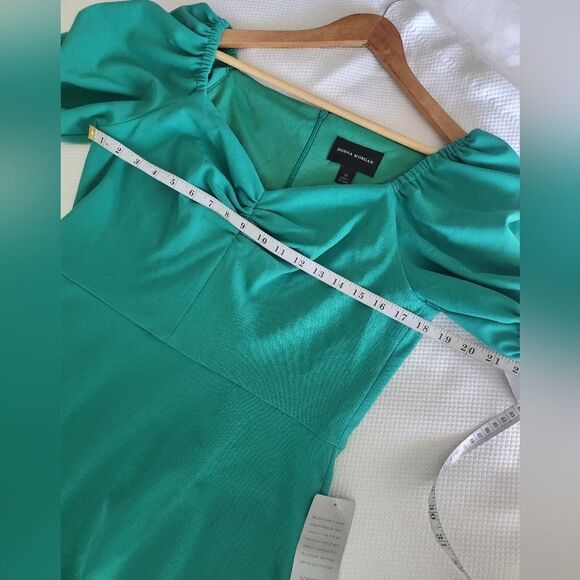 Donna Morgan Green Midi Dress with Timeless Elegance Modest NWT - Picture 5 of 10